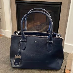 Laure Ralph Lauren Navy Satchel
